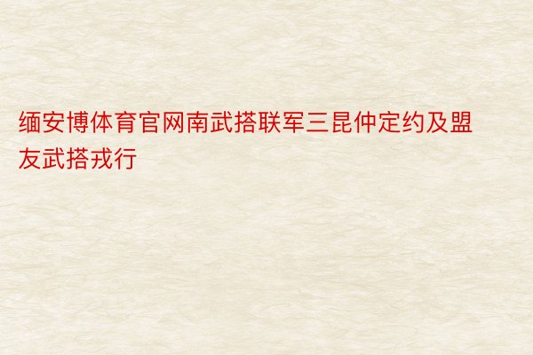 缅安博体育官网南武搭联军三昆仲定约及盟友武搭戎行